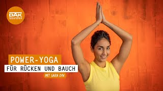 PowerYoga für Rücken und Bauch  yogamitsaralyn  DAKGesundheit [upl. by Hatnamas385]