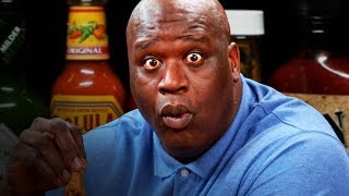 Shaq Makes a Face While Eating Spicy Wings  Hot Ones [upl. by Rhyner]