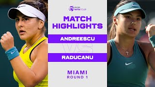 Bianca Andreescu vs Emma Raducanu  2023 Miami Round 1  WTA Match Highlights [upl. by Sherlocke340]