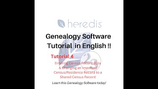 Heredis Tutorial 4  Entering Census Data [upl. by Demeyer]