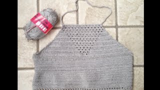 Come fare una canottiera all uncinetto 1 Crop top crochet [upl. by Bevis]