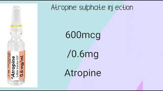 Atropine Sulphate Injection Uses  Dose Side effects Contraindications Anticholinergic agent [upl. by Enyaj]