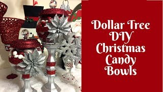 Christmas Crafts Dollar Tree DIY Candy Bowls [upl. by Lavina823]