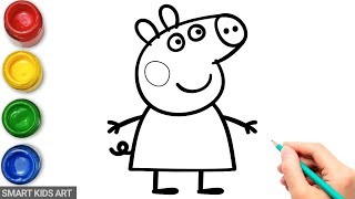 How To Draw Peppa Pig  Peppa Pig Drawing  Draw Smart [upl. by Pillyhp]