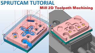 SprutCAM Tutorial 204  SprutCAM Mill 2D Toolpath Basic Beginners [upl. by Idahs229]