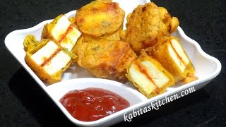 Schezwan Paneer PakoraStuffed Paneer PakoraCottage Cheese FritterQuick and Easy Paneer recipe [upl. by Anastasius]