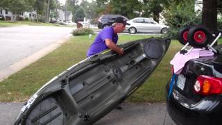 Loading my Kayak onto roof rack Kayak cart [upl. by Lucilia75]