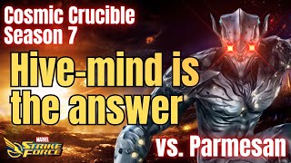 Use HiveMind vs Bifrost in Stage 2 Cosmic Crucible Season 7 Gameplay Marvel Strike Force MSF [upl. by Tynan658]