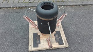 Wood Stove  Terrassenofen aus einem Druckbehälter und einer Gasflasche [upl. by Orual]