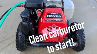 Honda GC160 Wont Start  Carburetor Cleaning and Tune Up [upl. by Ellekcir]