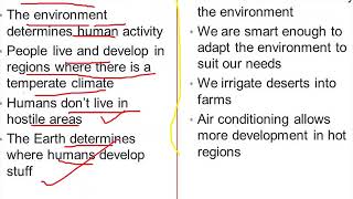 environmental determinism vs possibilism [upl. by Eeralih]