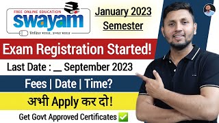 Exam Registration Full Process  Swayam January 2023 Semester Exams  Swayam Free Courses [upl. by Enala652]