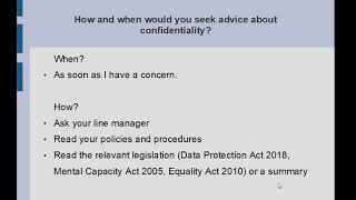 Confidentiality in care settings [upl. by Ainehta]