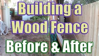 Building a Wood Fence with Concrete Posts Wood Fence Installation with DaznDi [upl. by Bearnard296]