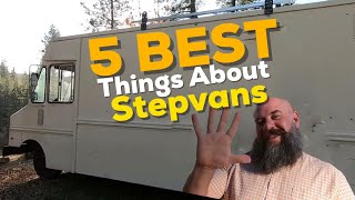 TOP 5 BEST THINGS ABOUT STEPVANS  Van Life Tips And Hacks  Step Van Camper  Van Tour Tiny House [upl. by Xineohp]