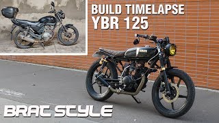 Cafe Racer Timelapse Build  Yamaha YBR 125 Brat style [upl. by Handbook161]