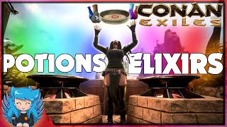 ULTIMATE POTIONS GUIDE  How to getmake and what they do  Conan Exiles [upl. by Hcirdla]