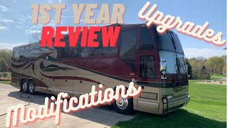 1 year of ownership amp upgrades  Prevost H345 Class A RV Camper [upl. by Lupee]