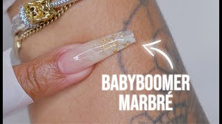 TUTO  BABYBOOMER MARBRÉ 💅🏽 Gel BLING Beauty Distribution ✨ [upl. by Tabor843]