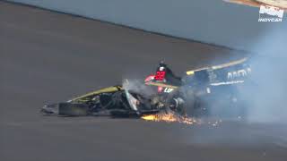 Raw Video James Hinchcliffe crashes during 2019 Indy 500 Qualifying [upl. by Ettennat]