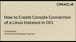 How to Create Console Connection of a Linux Instance in OCI [upl. by Marti]