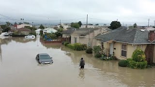 Levee breach floods Monterey County community [upl. by Christa]