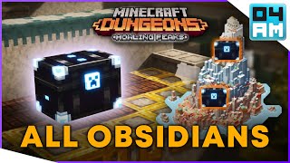 ALL SECRET OBSIDIAN CHEST Locations For Minecraft Dungeons Howling Peaks DLC [upl. by Orsino891]