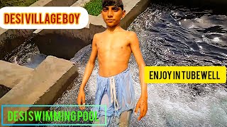 tubewell swimming  swimming in tubewell water in pakistan desi boys fun success urdu swiming [upl. by Ydwor110]