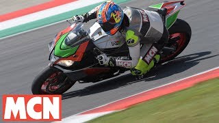 Aprilia RSV4 RF FW kit  First Ride  Motorcyclenewscom [upl. by Karlan]