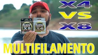 Teste de Arremesso Linha Multifilamento X4 VS X8 Confira [upl. by Surdna871]