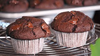 Double Chocolate Muffins soft for days  How Tasty Channel [upl. by Josee]