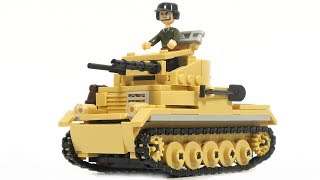 Build Your Own Lego Tank Unboxing Sluban WWII M38B0691 tank PzKpfw II [upl. by Herzel]