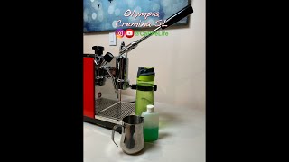 How to froth milk How to position steam wand Practice with soap Olympia Cremina SL [upl. by Gelhar]