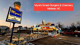 Myras Smash Burgers Retro Diner  Valdese NC [upl. by Christoforo69]