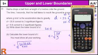 How to do Upper and Lower Bounds AA GCSE Higher Maths Worked Exam qu revision practice amp help [upl. by Esmeralda]