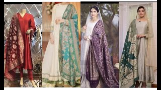 Stylish jamawar dupatta designs  adorable  shawls  2022  😍 [upl. by Voletta]