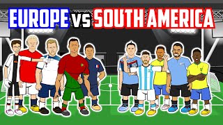 ⚽️EUROPE vs SOUTH AMERICA⚽️ 5aside feat Ronaldo Haaland Messi Mbappe and more Frontmen 511 [upl. by Gnad927]