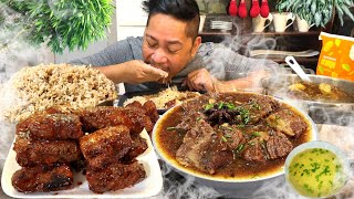 MALAKASANG ALMUSAL BEEF PARES GARLIC SINANGAG LONGGANISA SABAW Filipino Food Mukbang [upl. by Lauralee]