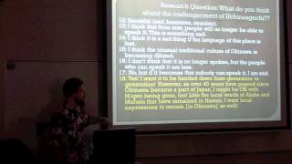 Uchinaaguchi  Indigenous language of Okinawa Jack Musick at UH Hilo Student Research Conference [upl. by Yeliab]