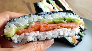 Smoked Salmon Sushi Sandwich Wrap Philadelphia Roll Inspired [upl. by Nna]