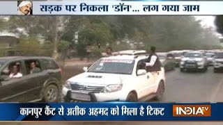 Mafia Don Atique Ahmed Convoy Caused Traffic Jam at AllahabadKanpur Highway [upl. by Nimzay]