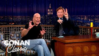 Bruce Willis Is A Real Life Tough Guy  Late Night with Conan O’Brien [upl. by Aanas]