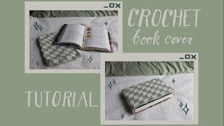 crochet checkered book cover tutorial 📖🧶 [upl. by Nirro]