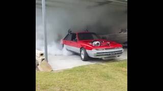 Holden VL Calais With A Turbo Boost Makes An Awesome Burnout [upl. by Doowron786]