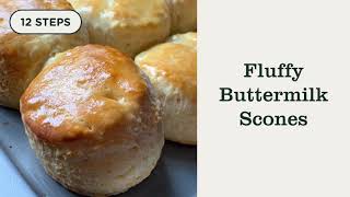 Quick and Easy Fluffy Buttermilk Scones Recipe [upl. by Elamef]