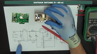 SMPS Como funciona Cargador telefono pequeño 5V  400 mA Clase 105 [upl. by Esikram]