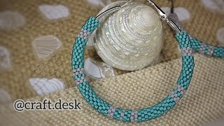 Beaded Hoop Earrings Beginners Beading Tubular Brick Stitch [upl. by Boccaj]