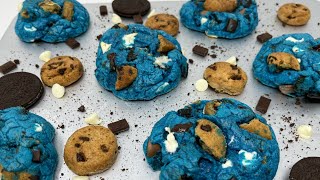 How to Make The VIRAL Cookie Monster Cookies💙🍪 [upl. by Aggri]