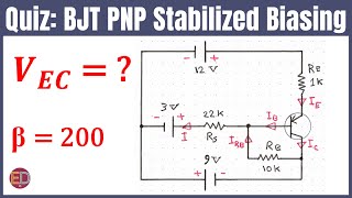 Transistor Fixed Bias with Resistor in Emitter Emitter stabilized Bias PNP Transistor DC Analysis [upl. by Alexei]