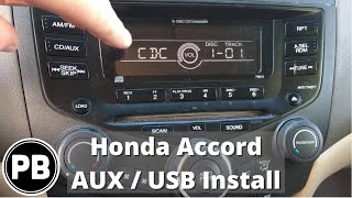 2003  2007 Honda Accord Factory Aux  USB Install [upl. by Teressa]